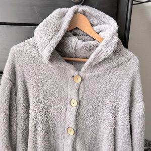 Fluffy Soft Hooded Cardigan Jacket